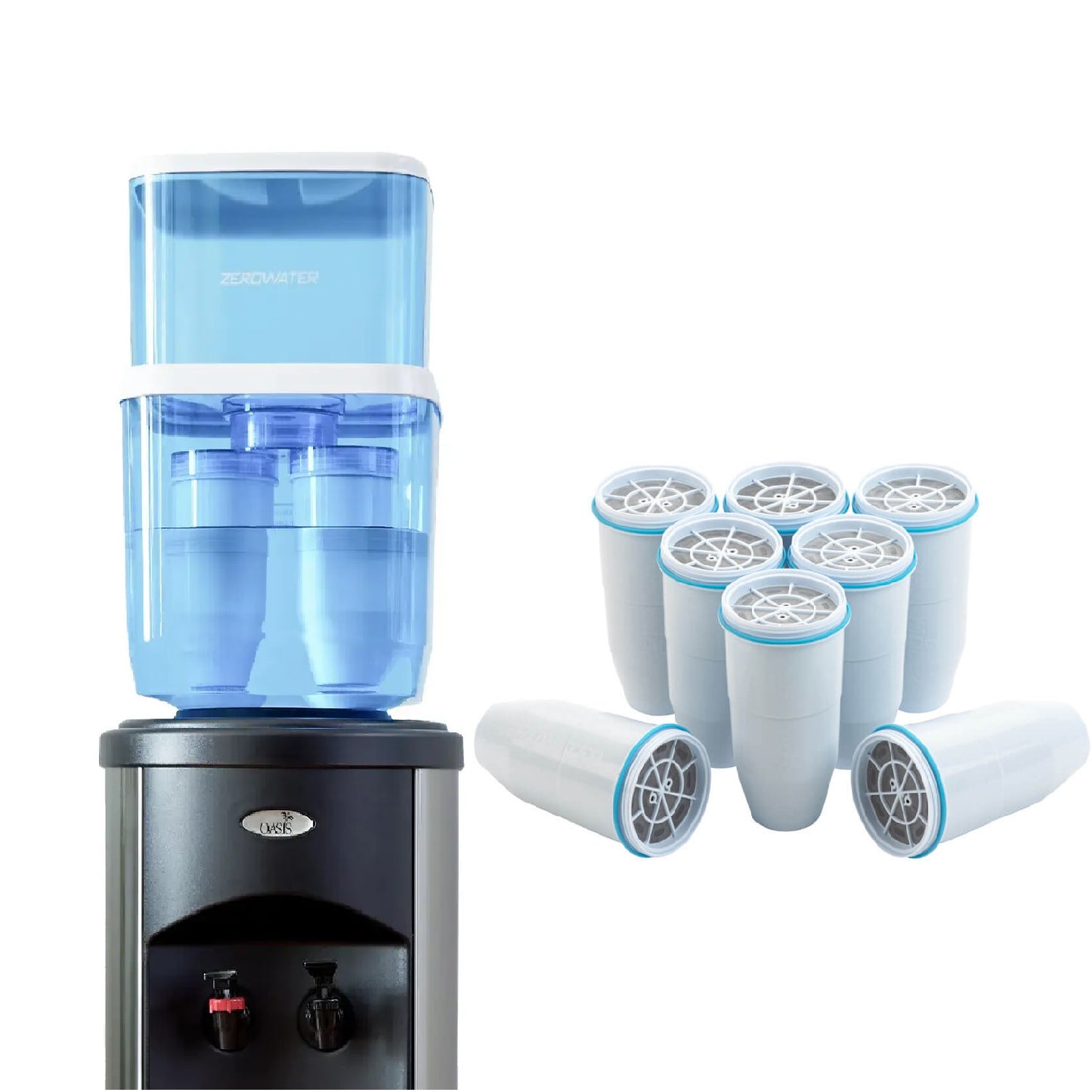 Combi-box: 18.9 liter Water Cooler filter system incl. 8 filters | Combibox 5 Gallon Water cooler system + 8 filters