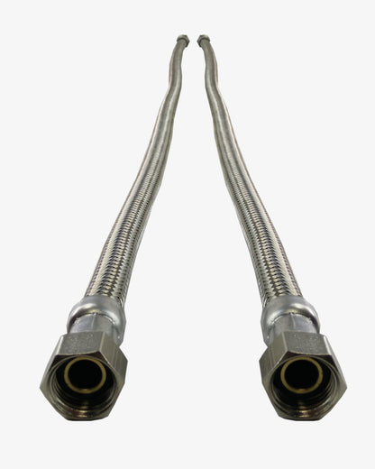 Water Softener Connection Hoses 3/4" (22mm) | 2 x Stainless Steel Braided Hoses for connecting Water Softener