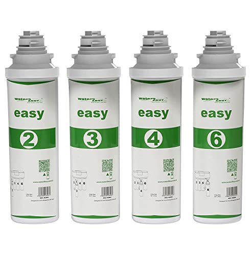 Easy Twist Filters for the W2BERO Mineral Easy Reverse Osmosis System | Complete 4 Filter Set