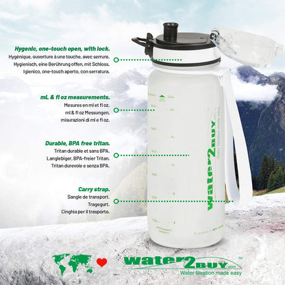 Easy1 vannfiltersystem med 2 vannflasker, gir 6000L rent vann i 6-12 måneder, NSF/FDS/ISO 9001 & 14001 sertifisert, under vasken vannfilterkran Easy DIY Kit Model