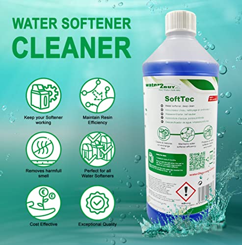 SoftTec sveķu tīrīšanas līdzeklis 1L pudele | Sveķu tīrīšanas līdzeklis VISIEM ūdens mīkstinātājiem