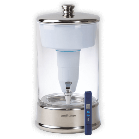 40 cup Glass Dispenser | Includes a Free Water Quality Meter