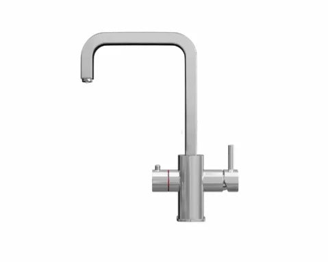 Polierter 3-in-1-Wasserhahn für kochendes Wasser. Inklusive Wasserhahn, Boiler, Filter und Armaturen