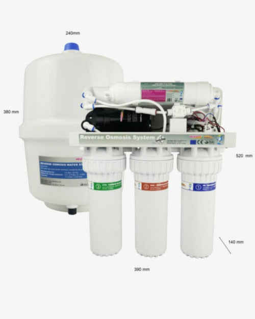 W2BRO600 omvendt osmosesystem | Et 5-trinns omvendt osmose vannfiltersystem med pumpe