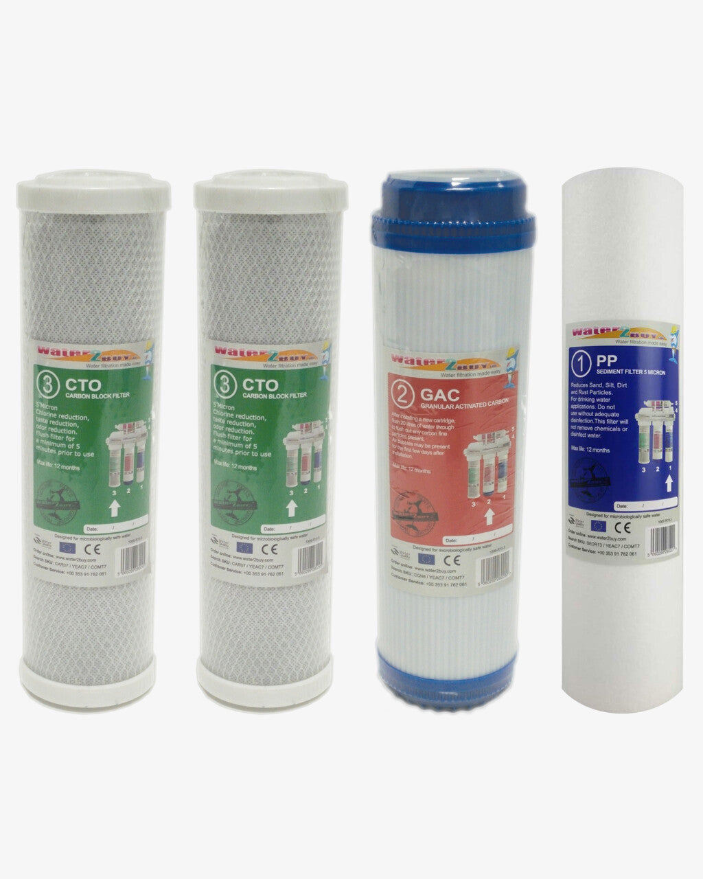 Pacchetto filtri per W2B CRO400 Sistema ad osmosi inversa | Set annuale di 4 filtri