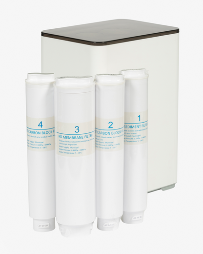 Water2buy W2BCRO600 Juego completo de 4 filtros | Filtros Easy Twist para el sistema de ósmosis inversa W2BCRO600
