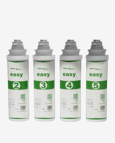 Easy Twist Filters for W2BERO Non Mineral Easy Reverse Osmosis System | Complete 4 Filter Set