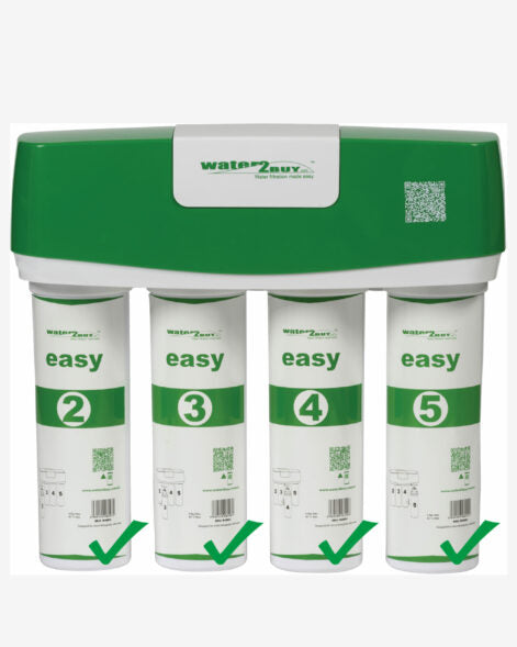 Water2buy W2Ensemble complet de 4 filtres BERO | Filtres Easy Twist pour le système d'osmose inverse W2BERO easy