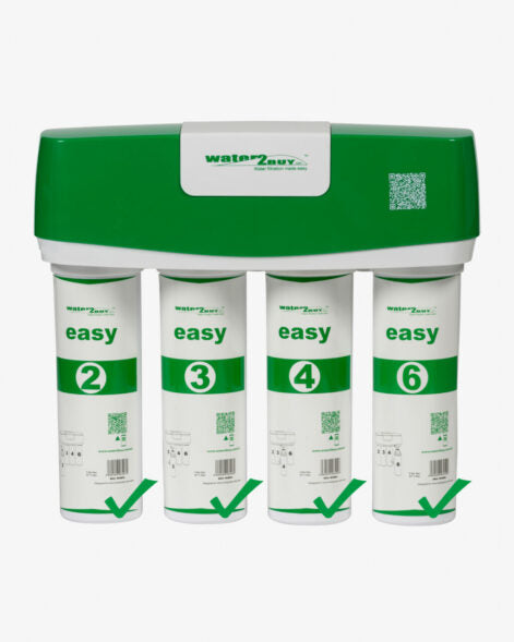 Easy Twist Filtere fir den W2BERO Mineral Easy Reverse Osmosis System | Komplett 4 Filter Set