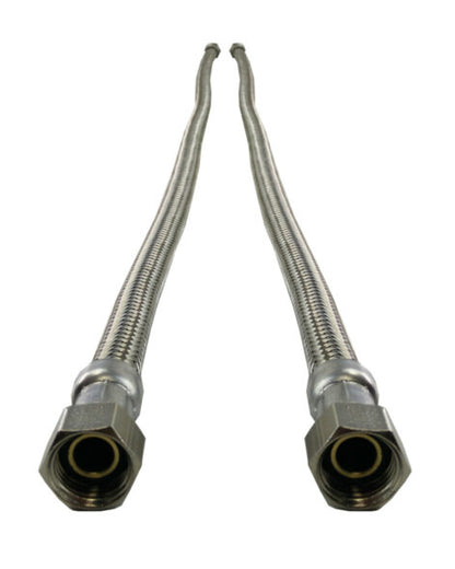 Water Softener Connection Hoses 1/2" (15mm) | 2 x Stainless Steel Braided Hoses for connecting Water Softener