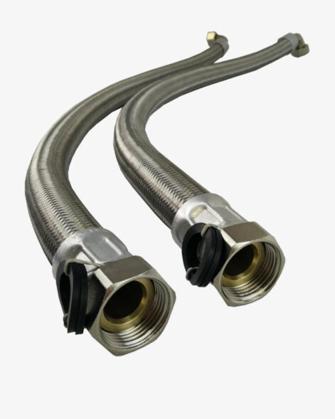 Tubi di collegamento per addolcitore d'acqua da 1" (28 mm) | 2 tubi intrecciati in acciaio inossidabile per il collegamento dell'addolcitore d'acqua