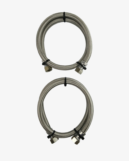 Tubi di collegamento per addolcitore d'acqua da 3/4" (22 mm) | 2 tubi intrecciati in acciaio inossidabile per il collegamento dell'addolcitore d'acqua