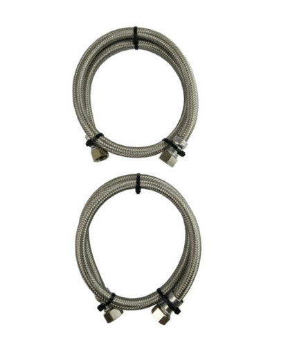 Tilkoblingsslanger for vannmykner 1/2" (15 mm) | 2 x flettede slanger i rustfritt stål for tilkobling av vannmykner